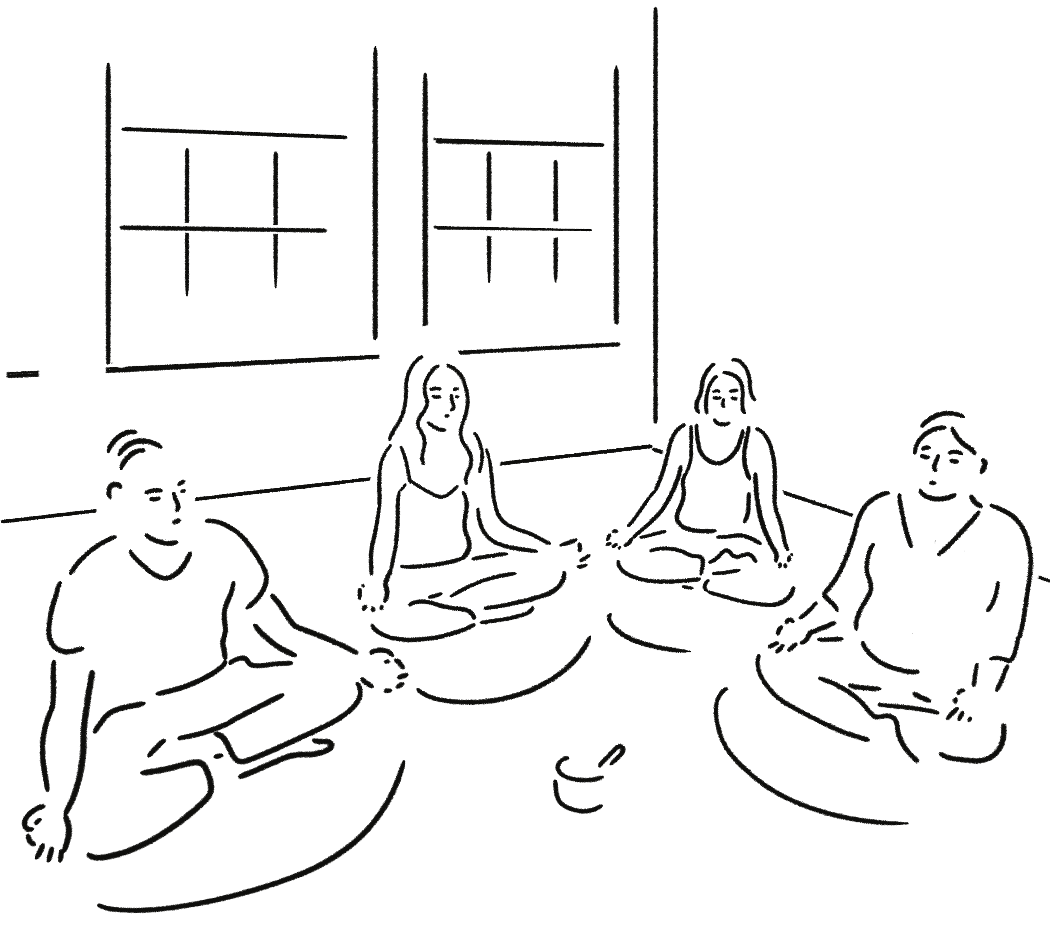 커뮤니티 명상 일러스트